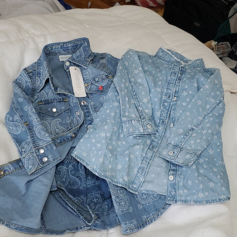 Girls denim dress and shirt NWT